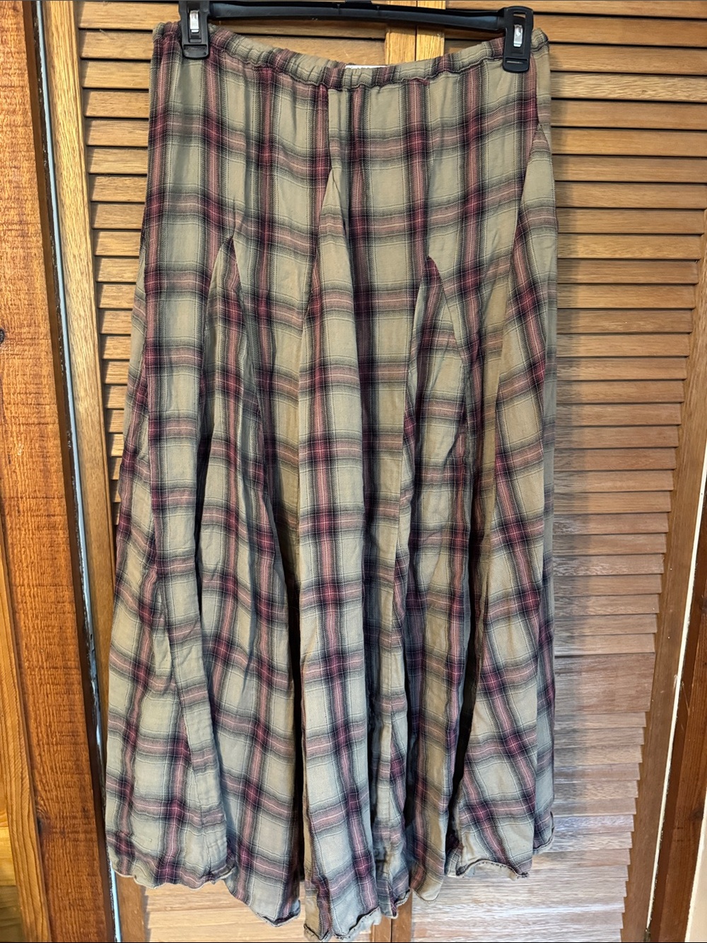 Free People CP Shades Plaid Maxi Skirt M